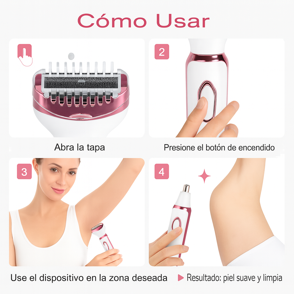Depiladora Facial y Corporal 4 en 1  -Adiós Vellos